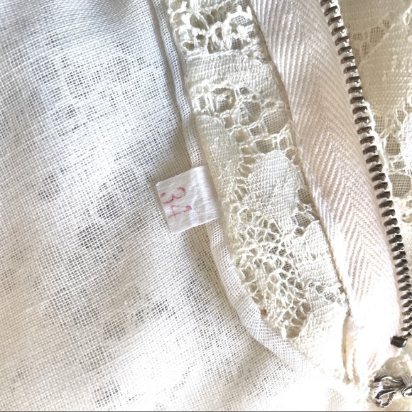 70s Vintage S/M Boho Floral Lace Midi Dress Cream - Picture 11 of 13